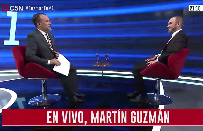 Entrevista a Martín Guzmán en Minuto Uno (parte 1)